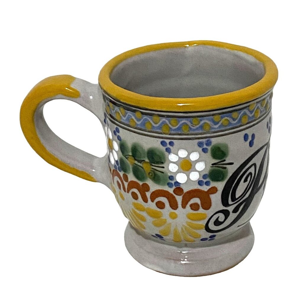Puebla Mexico Pottery Mug Gray - Picture 2 of 6